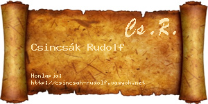 Csincsák Rudolf névjegykártya